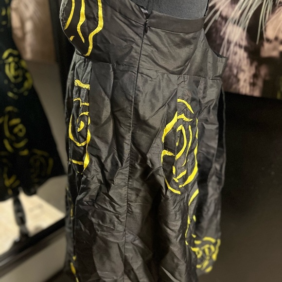 🖤💛LIKE NEW I-N-C INTERNATIONAL CONCEPTS  BLACK WITH YELLOW FUN DRESS SZ 12 🖤 - Picture 7 of 10